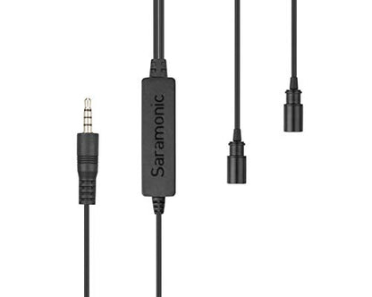 Saramonic LavMicro 2M | Dual Lavalier Microphones for Cameras, Smartphones, Tablets, Recorders, Mixers, & More - size: 2x 3.5mm TRS/TRRS Output