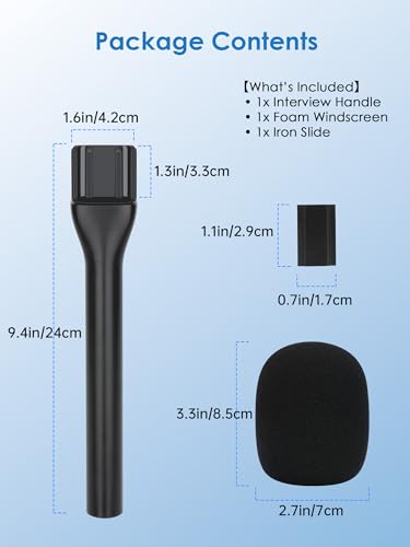 YOUSHARES Handheld Interview Microphone Holder for Hollyland Lark M2 - Iron Magnetic Slide Rail fits Hollyland Lark A1/MAX/150 & Rode/DJI Magnetic Lavalier Wireless Mics