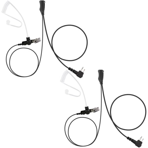 2 Pack BCT15-M1 Commercial-Grade Surveillance Style Earphone with Lapel PTT Microphone Compatible with Motorola CP200D CP100D R2 DEP450 BPR40D CP200 CP185 BPR40 Yaesu FT-65 FT-25 FT-4X/V - size: 2 Pieces