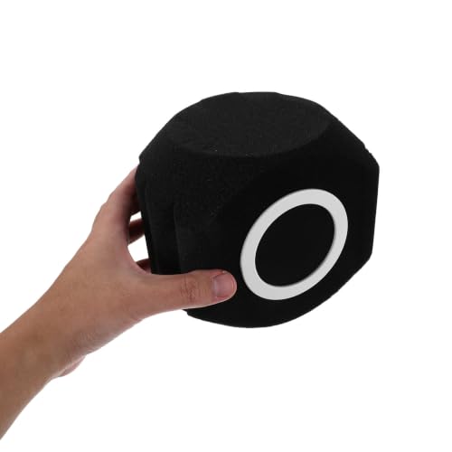 LABRIMP Professional Microphone Wind Shield Isolation Ball with Acoustic Foam for Comprehensive Noise Reduction and Allround Isolation, Black Plastic and Sponge Material, for Voiceover