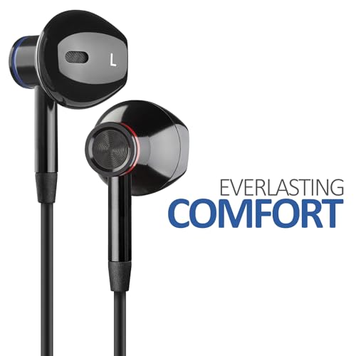 LUDOS NOVA Wired Earbuds in-Ear Headphones, 5 Year Warranty, Earphones with Microphone, 3.5mm Plug-in Ear Buds Calls Compatible with iPhone, Laptop, Computer, School Students, Kids, Women, Small Ears