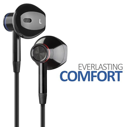 LUDOS NOVA Wired Earbuds in-Ear Headphones, 5 Year Warranty, Earphones with Microphone, 3.5mm Plug-in Ear Buds Calls Compatible with iPhone, Laptop, Computer, School Students, Kids, Women, Small Ears