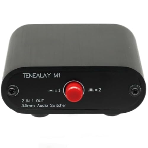 M1 2 in 1 Out 3.5mm Stereo Audio Switch aux switcher Speaker selector Splitter Box