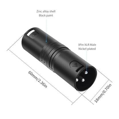 3Pin XLR Male to Male Adapter, Mic,Amplifier, Mixer XLR 3-Pin Microphone Cable Connectors Adapter-2Pack - color: XLR Male to Male
