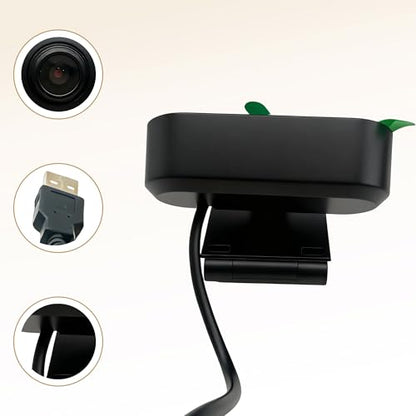 USB HD 1080P Video Webcam and Wide Angle Camera with Built-in Microphone and Rotatable Tripod,for Laptop Computer or Desktop PC,Great for Live Streaming.Calls.Video Conferencing(Black)