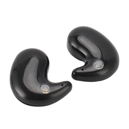 Yunseity Mini Bluetooth Earbuds, in Ear Stereo Earphones with Digital Display Charging Case, Mini for Sleep Work Music (Black) - color: Black