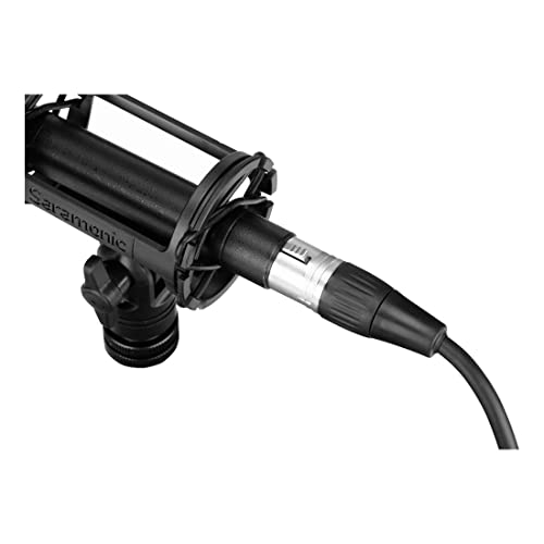 Saramonic SoundBird V1 Professional Supercardioid Shotgun Mic | +48v & AA Power, Shock Mount, Windscreen, Pouch & XLR - size: V1 10.7" Supercardioid