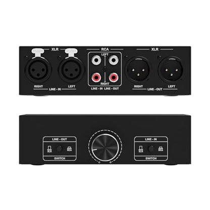 Y.D.F RCA and XLR Selector Switch Boxes, 2(1)-in-1(2)-Out RCA/XLR Speaker Switcher Selector, HiFi Balanced Stereo Audio Switcher/Converter Premium Selector Splitter Box with Volume Controller - color: Bi-Directional RCA + XLR Switch Box
