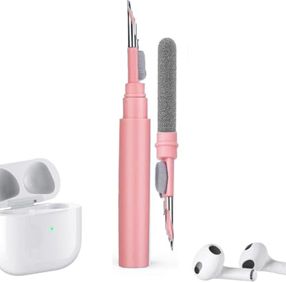 Cleaner Kit for Airpods Pro 1 2 3 4, Multi-Function Cleaning Tool with Brush Flocking Sponge for iPad iPhone,Earbuds,Wireless Earphones,Bluetooth Headphones Case,Camera,Laptop, Pink - color: Pink