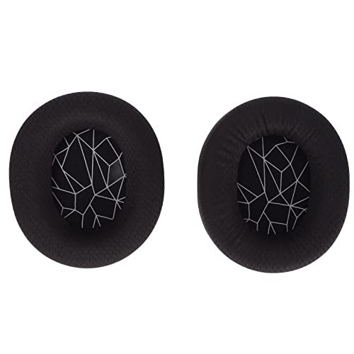 Replacement Ear Cushion Pads with Memory Foam Protein Leather for 3 5 7 Pro ATH M40X M50X MDR 7506 Cloud 2 Black V2 (Black Ear Pads with White Silk Screen) - color: Black ear pads with white silk screen