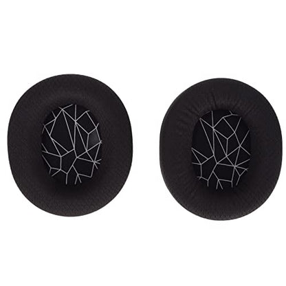 Replacement Ear Cushion Pads with Memory Foam Protein Leather for 3 5 7 Pro ATH M40X M50X MDR 7506 Cloud 2 Black V2 (Black Ear Pads with White Silk Screen) - color: Black ear pads with white silk screen