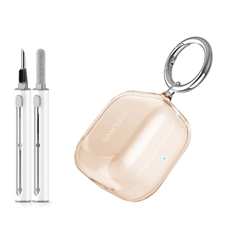 for Samsung Galaxy Buds 4 Case/Galaxy Buds 4 Pro Case Clear,Flexible TPU Clear Cover for Samsung Galaxy Buds 4/4 Pro,Premium Skin with Keychain&Cleaning Pen,Samsung Earbuds Accessories-Gold - color: Clear Gold