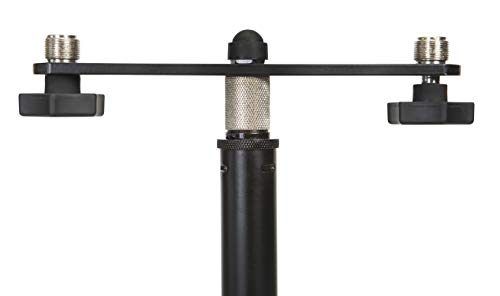 Gator Frameworks 1-to-2 Mic Mount Bar with Standard 5/8-Inch Thread Suitable for Most Microphone Stands Boom Arms (GFWMIC1TO2) - style: (2) Microphone Mounts