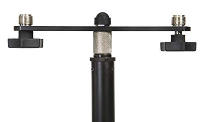 Gator Frameworks 1-to-2 Mic Mount Bar with Standard 5/8-Inch Thread Suitable for Most Microphone Stands Boom Arms (GFWMIC1TO2) - style: (2) Microphone Mounts