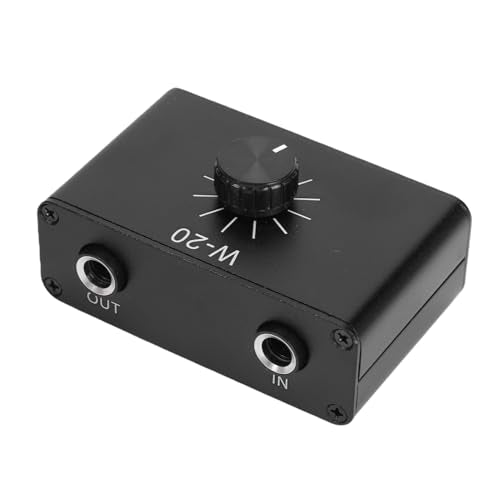 Zunate Line Volume Attenuator, 6.35mm 1/4 Inch Inline Audio Level Controller with Knob, Passive Signal Adjuster for Dynamic Microphones, Guitars, Keyboards, Studio Monitor Line Control