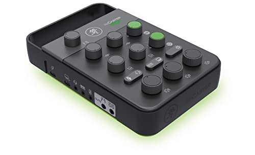 Mackie M-Caster Live Portable Streaming Mixer, Ultra-Compact, USB Connectivity, Customizable RGB Lighting, Connects to Smartphone (Black - 2053280-00) Bundle with 1-YR CPS Enhanced Protection Pack