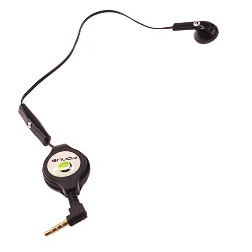 Headphone Retractable Mono Earphone for Compatible with Motorola Moto G Power 5G (2024) - 3.5mm w Mic Headset Handsfree Earbud Earpiece J6B