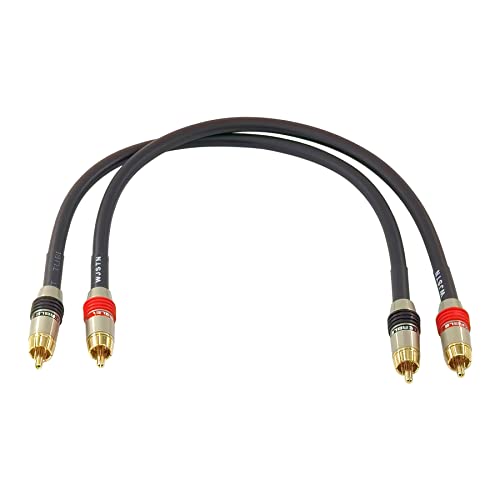 WJSTN RCA to RCA Audio Cable Subwoofer Cable, Digital Coaxial Audio Cable RCA Male to RCA Male Dual Shielded Wire -Black 2pack (2FT)