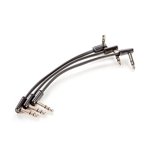 Jim Dunlop (3PDCISTR06), 1/4-Inch Right Angle MXR Ribbon TRS Patch Cable 6 in|15 cm-3 Pack (3PDCISTR06R) - size: 6 inches