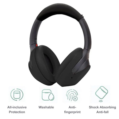 Aiivioll 3 Set Case Cover for Sony WH-1000XM4/WH-1000XM3 Headphones, 1000XM4/1000XM3 EarPad Cover/Ear Cover/Headband Cover Protector, Sweat Proof Soft Silicone Headphones Accessories (Black) - color: Black