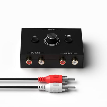 Dingsun Bi-Directional 2-Way RCA Stereo Audio Switch Audio Signal Source Switcher Selector Splitter Box for DVD/Blu-ray Players etc. (2 Input-1 Output /1 Input-2 Output) - style: RL audio switch