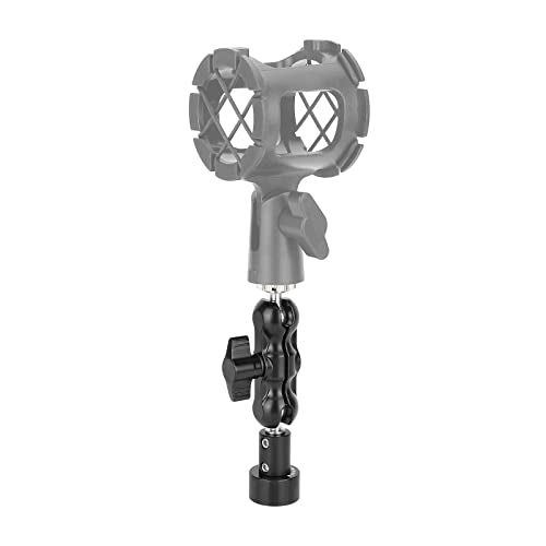 CAMVATE Mini Ball Head Microphone Mount with 5/8"-27 Male & Female Adapter