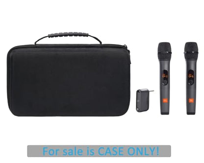 Hard Carrying Case Compatible with JBL Wireless Two Microphone System,Storage JBL Mic, Receiver, Adapter, AA Batteries-Black (Box Only)