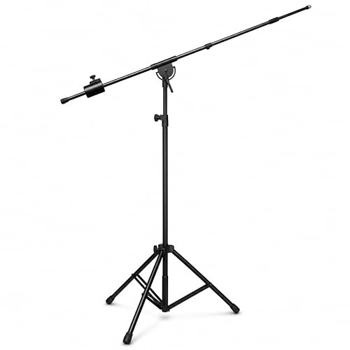 LyxPro SMT-1 Professional Microphone Stand Heavy Duty 93” Studio Overhead Boom Stand 76” Extra Long Telescoping Arm Mount, Foldable Tripod Legs & Adjustable Counterweight - size: Standard without Caster Wheels