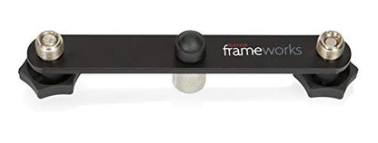Gator Frameworks 1-to-2 Mic Mount Bar with Standard 5/8-Inch Thread Suitable for Most Microphone Stands Boom Arms (GFWMIC1TO2) - style: (2) Microphone Mounts