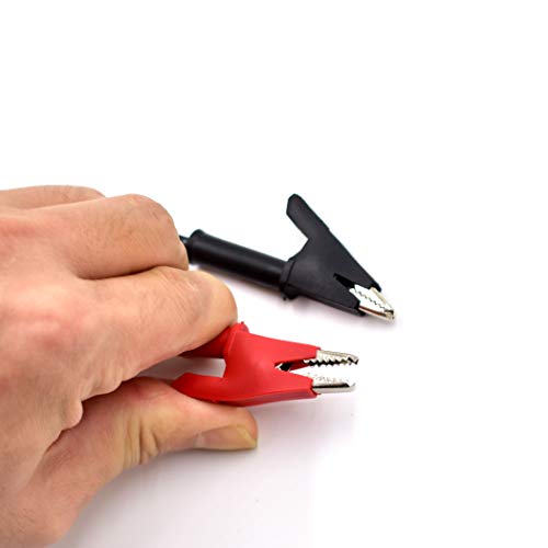 2Pcs 4mm Banana Plug to Alligator Clip Test Lead Wire Cable Set 14AWG for Multimeter Oscilloscope 3 Feet - size: 3Ft