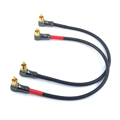 WJSTN-061 90 Degree Right Angle RCA Cable Male to Male Subwoofer Cable Digital Coaxial Audio Cable for Home Theater, Sound Bar, TV,and More， 2Pack (1FT) - size: 1FT