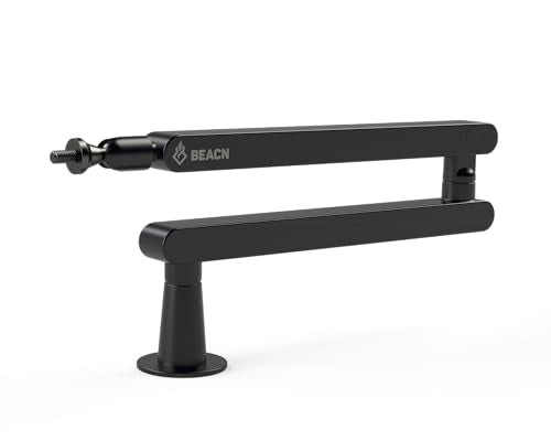 BEACN Mic Stand (Dark) - Low Profile Adjustable Boom Arm, 360° Mount | Studio-Quality Microphone Arm w/ 360° Rotation, Cable Management, Easy Clamp, Universal fit. Streaming, Podcasting, Gaming. - color: Dark