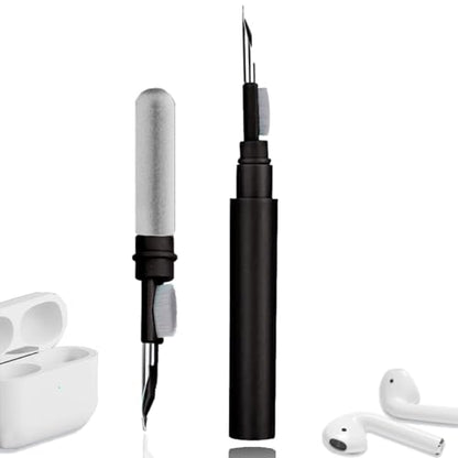 Cleaner Kit for Earbuds, Cleaning kit for Airpods Pro 1 2 3, Multi-Function Cleaning Tool with Brush Flocking Sponge for Wireless Earphones Bluetooth Headphones Case Camera and Phone(Black) - color: Black