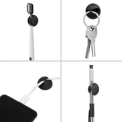 18PCS Black Adhesive Cable Clips Cord Organizer for Wire Management | Residue-Free Adhesive, No-Drill Install, Fits Charger Mouse Headphone Cords, For Home Office Desk, Multi-Use Wire Organizer