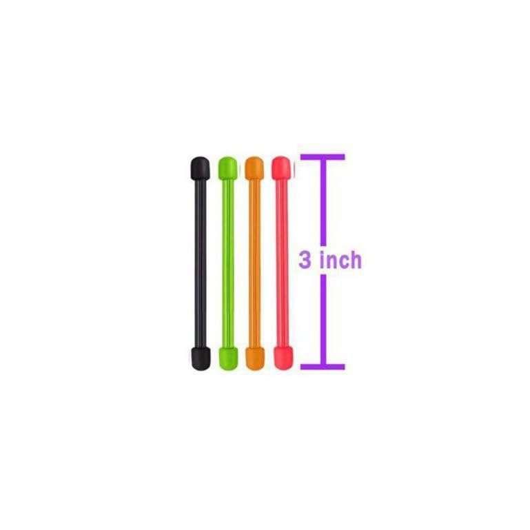 4Pcs 3in Silicone Cable Tie, Cord Organizer for Bundling Earphone, Computer Cords, Reusable Straps for Home, Office, Kitchen