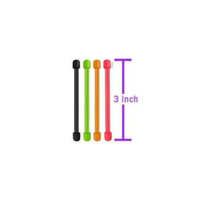 4Pcs 3in Silicone Cable Tie, Cord Organizer for Bundling Earphone, Computer Cords, Reusable Straps for Home, Office, Kitchen