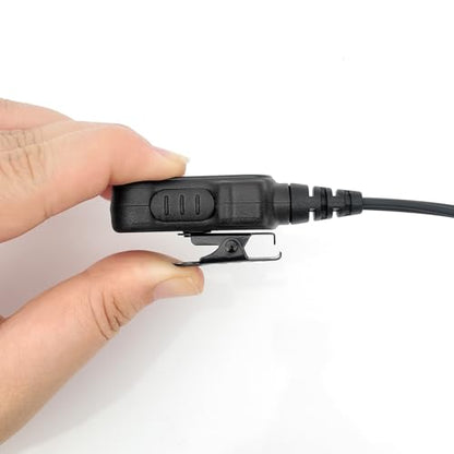 G Shape 2 Way Radio Earpiece Headset, Noise Filtering Speaker PTT Mic for 2 Pin Radios