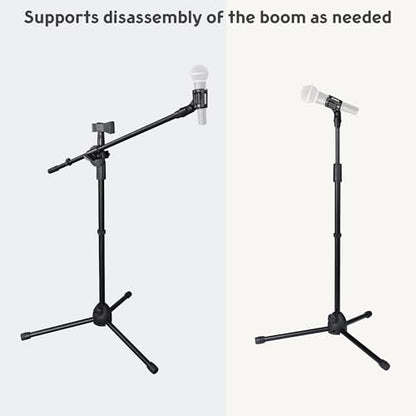AW 2 Pack Microphone Boom Arm Stand Adjustable Tripod W/Phone Holder Dual | Mic Clip - color: Black-2 Mic Clips+Phone Holder, size: 2 pcs