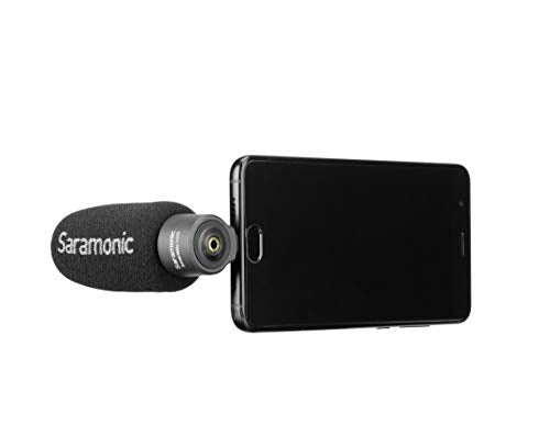 Saramonic SmartMic+UC Device-Mountable Shotgun Microphone with USB-C & Headphone Out for iPhone 15, Android Mobile Devices, New iPad & More - size: Shotgun USB-C