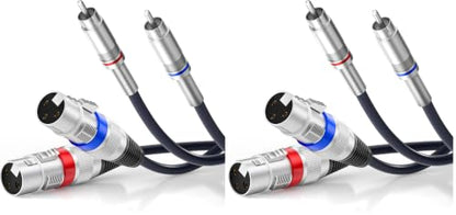 Tisino Dual XLR to RCA Cable, Heavy Duty 2 XLR Female to 2 RCA Male Patch Cord HiFi Stereo Audio Connection Interconnect Lead Wire - 5 ft / 1.5m (Pack of 2) - size: 5 FT (Pack of 2)