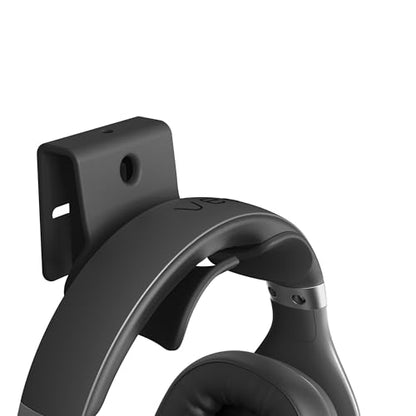 Headphone Wall Mount, Under Desk Headphone Hanger, Controller Holder, Gamepad Controller Holder, Adhesive/Screws, Universal Hanger Hook (Black) - color: Black