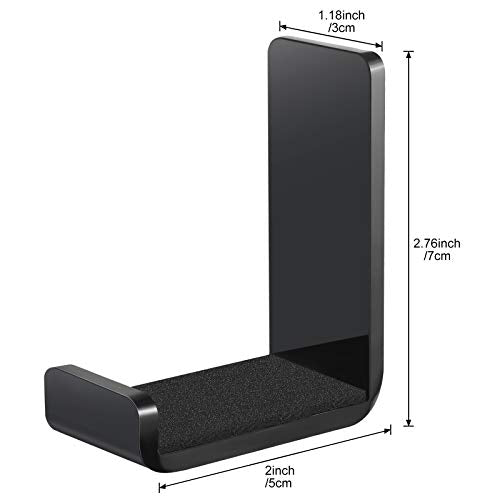 Weewooday 8 Pcs Headphone Hanger Wall Mount Stand with Adhesive Hook,Black - color: black