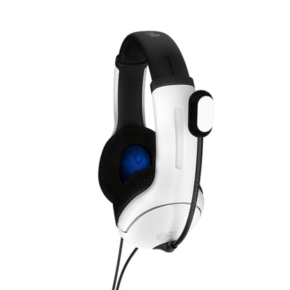 PDP AIRLITE Wired Stereo Gaming Headset, Officially Licensed by Sony PlayStation 5, PS5/PS4/PS3/PC, Lightweight Durable Headphones, 3.5mm audio jack, Noise-canceling Flip-to-Mute Mic, Frost White - color: Frost White, style: Wired