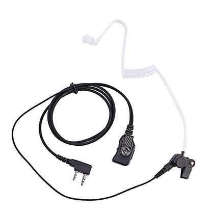 1-Wire 2 Pin Volume Adjustable Earpiece Compatible with BTECH, Kenwood, Retevis Walkie Talkie with Mic Tansparent Air Acoustic Tube Headset (1-Wire 2 Pin) - style: 1Pack-1 wire 2 pin