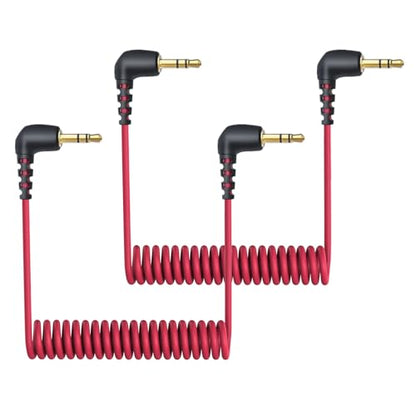 2-Pack 3.5mm Microphone Cable for DJI Mic 2 & Rode Wireless Pro, Go 2, Red - color: Red