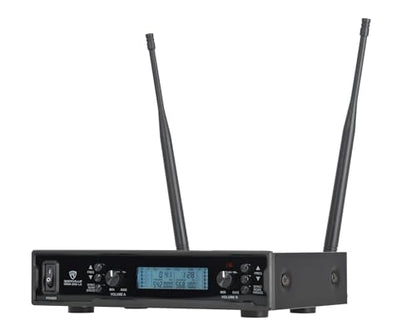 Rockville RWM-200 L2 Dual UHF Beltpack Wireless Microphone System, Lavalier & Headset Mics, 200 Channels, 3 Band EQ, Echo | 200 Channels, XLR/1/4" Outputs, 500' Range, Metal Receiver, Belt Pack EQ, One-Key Pairing, FCC Compliant - style: Lavalier