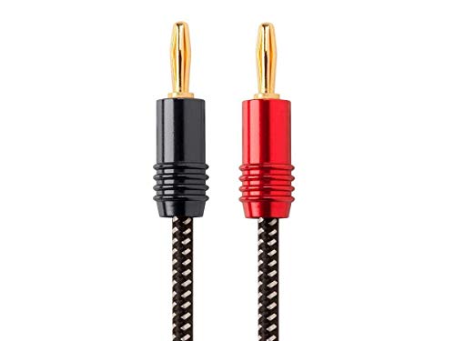 Monoprice Premium Braided Speaker Wire 14AWG - With Gold Plated Banana Plug Connectors - Affinity Series, 1 Pack, 10 Foot - size: 10 Feet, style: 1 Pack