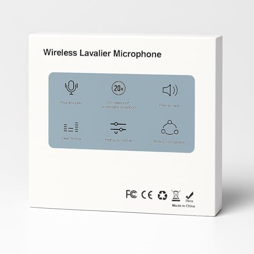 Wireless Lavalier Microphone Dual-Set, 3-in-1 Receiver (Lightning/USB-C/3.5 mm), 2 Clip-On Mics, 20 m Range, Plug-and-Play Audio for iPhone, Android, DSLR, YouTube & Zoom