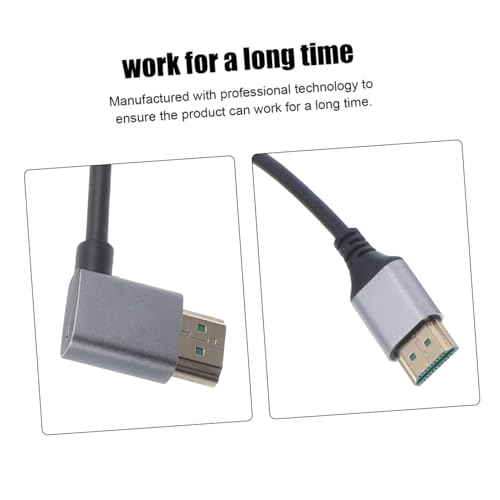 Alasum Right Angle Video Cable Connector for Monitors and Tvs Flexible Connector Wire Male to Male Adapter for Home Theater and Gaming Systems