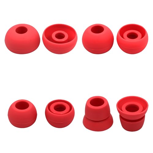 hopopwer Replacement Silicone Earbuds Tips for Powerbeats 3 Powerbeats 2, 4 Pairs Earbuds Silicone Ear Tips Set - Small, Medium, Large and Double Flange (Red with Pen) - color: Red with Pen